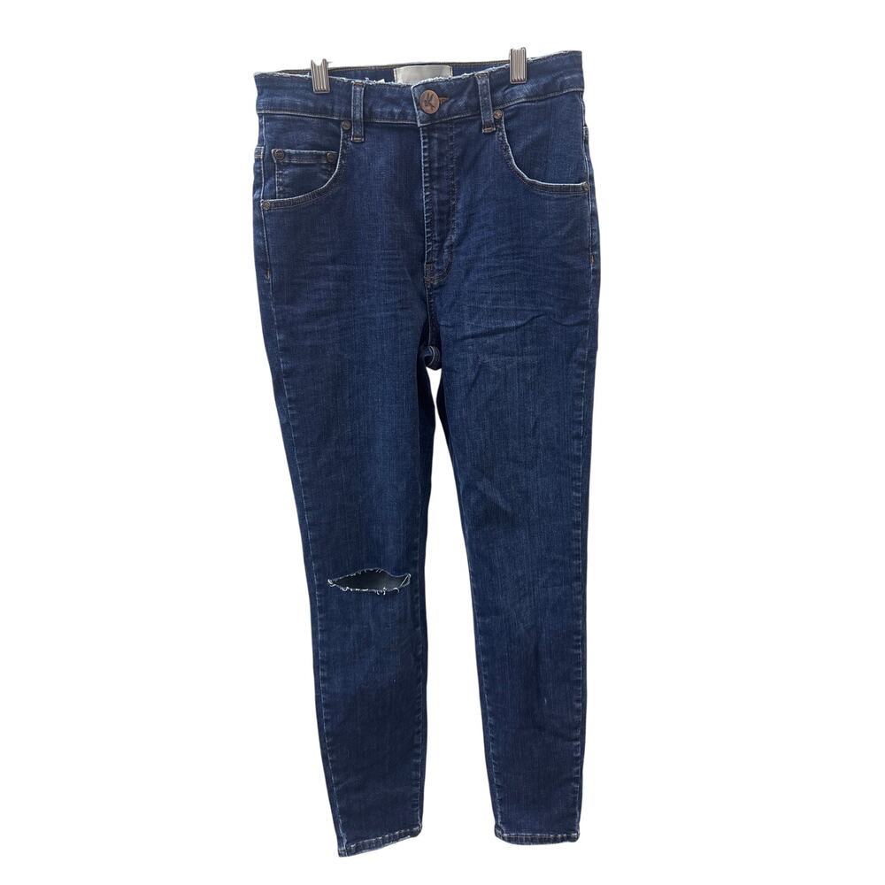 One Teaspoon Sz 26 High Rise Ripped Knee Casual Blue Denim Skinny Jeans